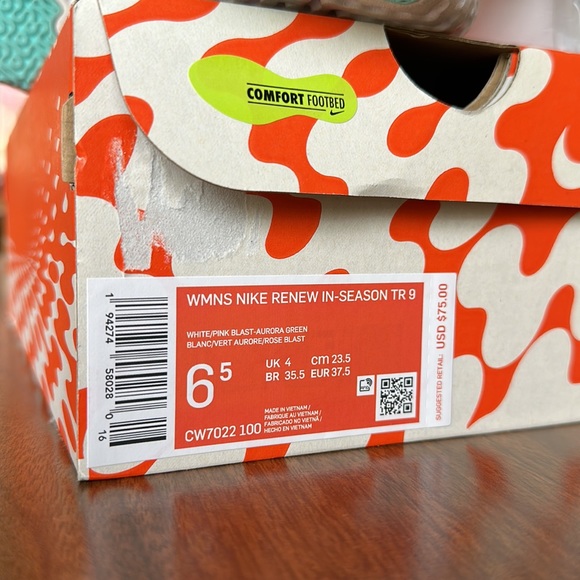 || NIKE RENEW IN- SEASON TRAIN 9 T9 Sz 6.5 fits a 7 PINK WHITE SNEAKERS SHOES || - Picture 9 of 9